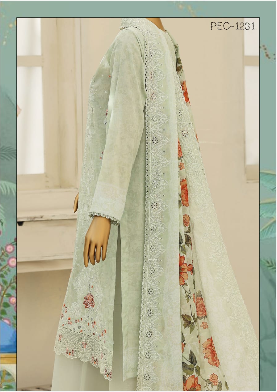 HZ Premium Embroidered Lawn, unstitched